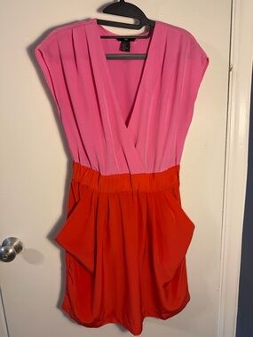 H&M Two-Tone Pink and Red Mini Dress size 8